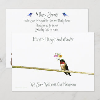 Hummingbird Baby Shower Invitation: gender neutral Invitation