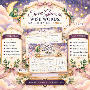 Hummingbird Baby Shower Predictions and Advice Postcard
