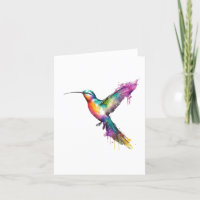 Hummingbird Bird A Portrait in Watercolors & Pen