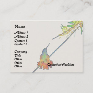hummingbird Bird Animal Wildlife Floral Business Card
