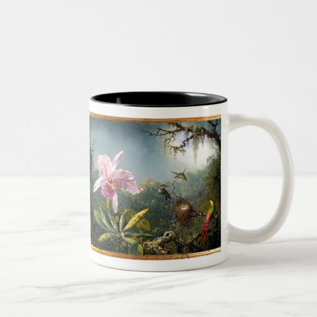 Hummingbird Bird Animal Wildlife Floral Two-Tone Coffee Mug (Right)