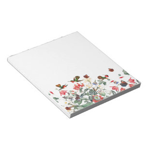 Hummingbird Bird Butterfly Garden Floral Notepad
