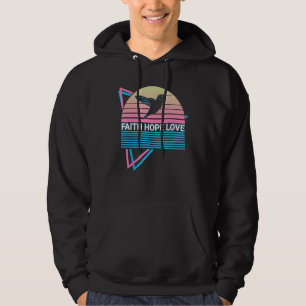 Hummingbird Bird Lover Retro Faith Hope Love Hoodie