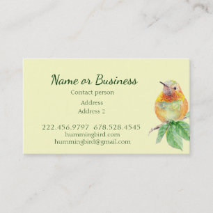 Hummingbird, Bird, Nature, Wildlife, Business Card
