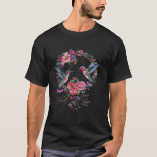 Hummingbird Bird Nectar Wings Plumage Flowers  2 T-Shirt