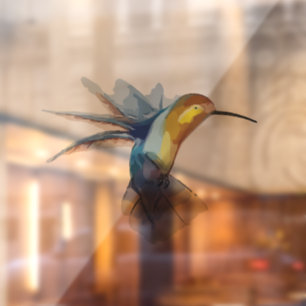 HUMMINGBIRD BIRD STAINED GLASS WINDOW CLING