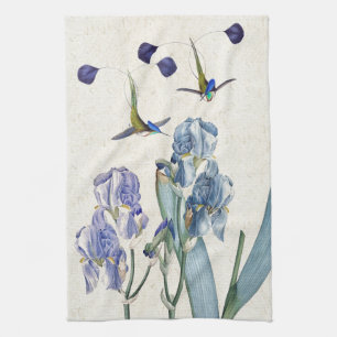 Hummingbird Birds Animal Iris Flower Kitchen Towel
