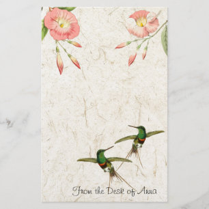 Hummingbird Birds Floral Animals Stationery