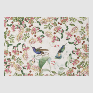 Hummingbird Birds Honeysuckle Flowers Tissue Paper