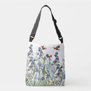 Hummingbird Birds Iris Flower Garden Tote