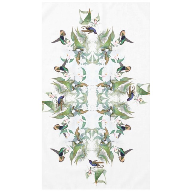 Hummingbird Birds Orchid Flowers Tablecloth (Front)