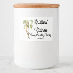 Hummingbird Birds Wildlife Flowers Food Label