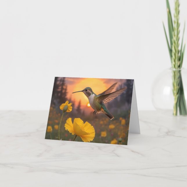 Hummingbird Birthday Card (Front)