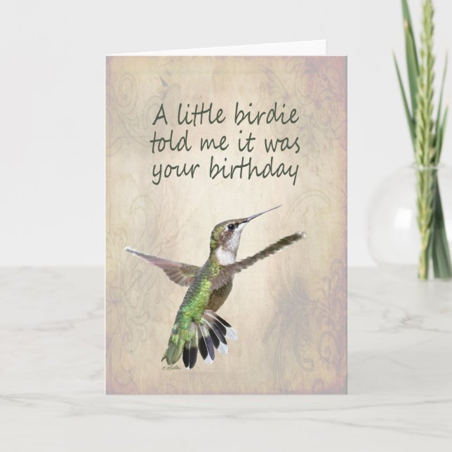 Hummingbird Birthday Card (Front)