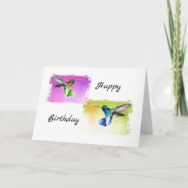 Hummingbird Birthday Card (Front)