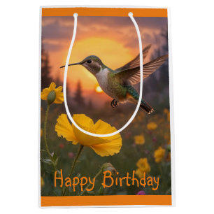 Hummingbird Birthday Medium Gift Bag