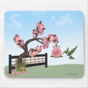 Hummingbird Blossoms Mouse Pad