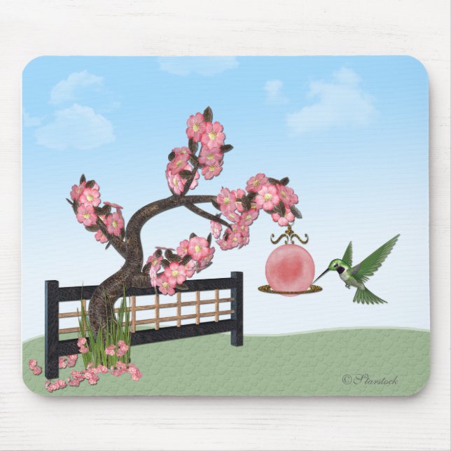 Hummingbird Blossoms Mouse Pad (Front)