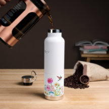 Hummingbird & Blossoms Stainless Steel 