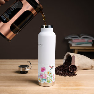 Hummingbird & Blossoms Stainless Steel Water Bottle