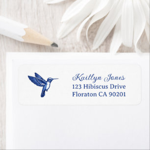 Hummingbird Blue and White Bird Personal Address