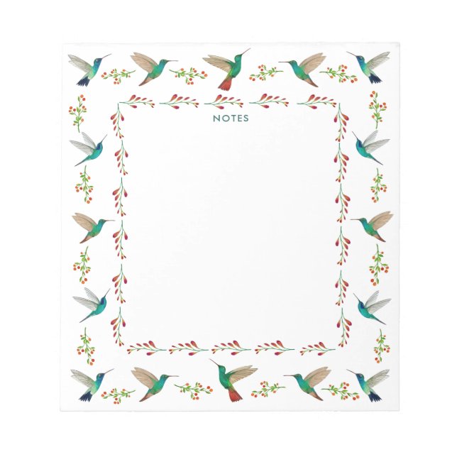  Hummingbird Border Notepad (Front)