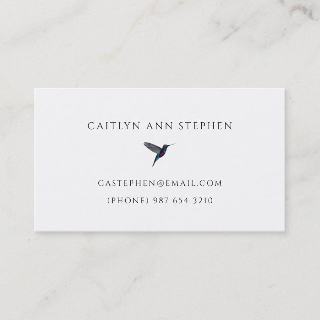 Hummingbird Business Card (Front)