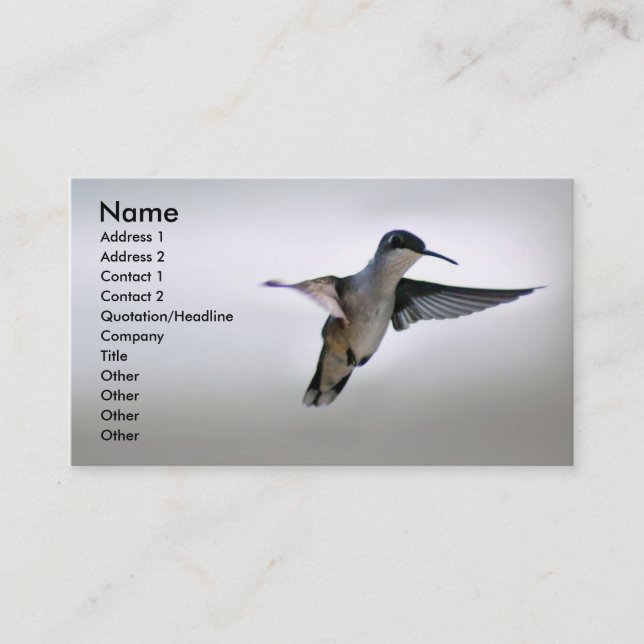 Hummingbird Business Card (Front)