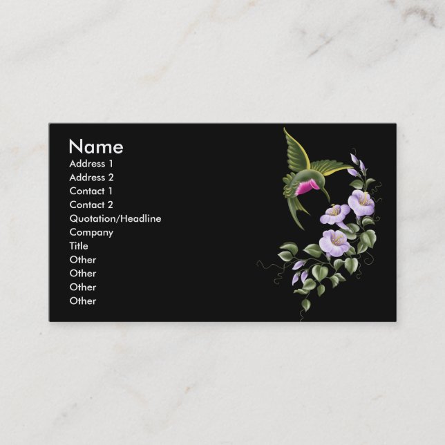 Hummingbird Business Card (Front)