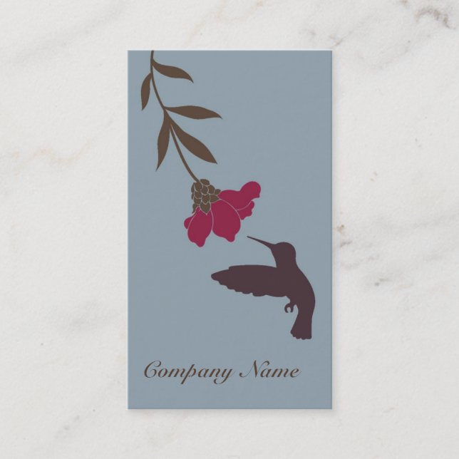 Hummingbird Business Card (Blue) (Front)