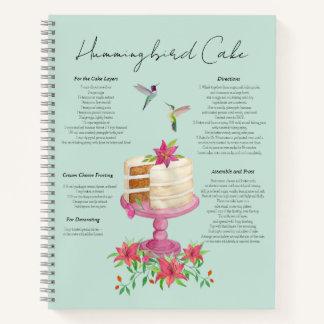 Hummingbird Cake Recipe Notebook