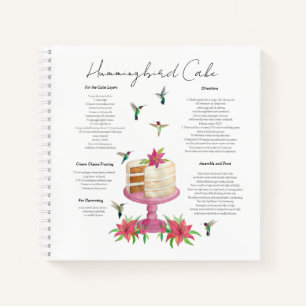 Hummingbird Cake Recipe Notebook