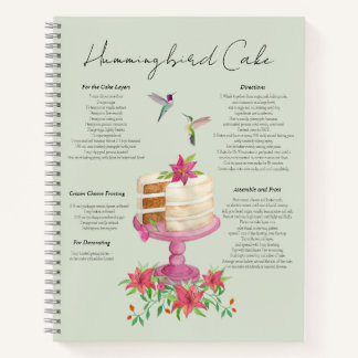 Hummingbird Cake Recipe Notebook