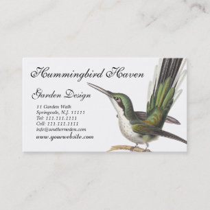 Hummingbird Cards, Garden Designer, Gift Shop, etc Business Card