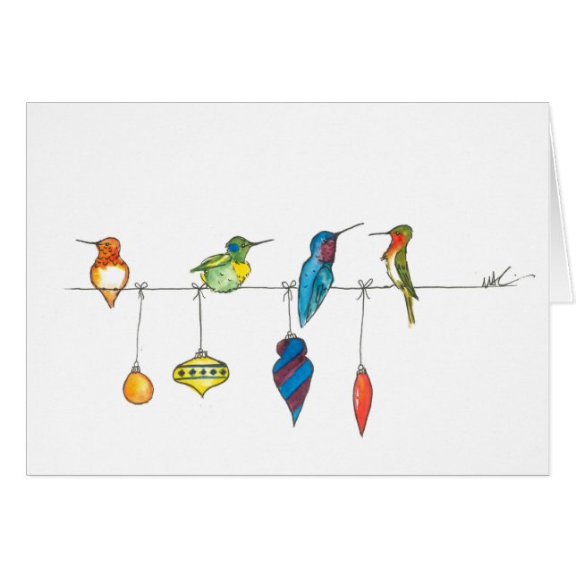 Hummingbird Christmas Card (Front Horizontal)