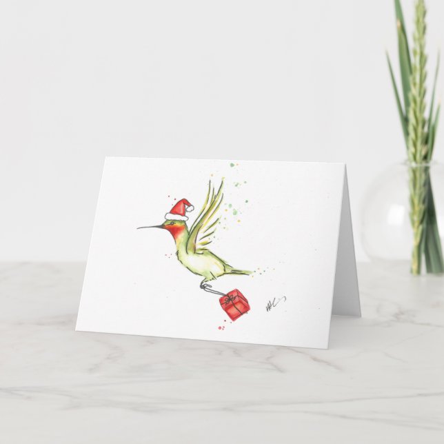Hummingbird Christmas Card (Front)