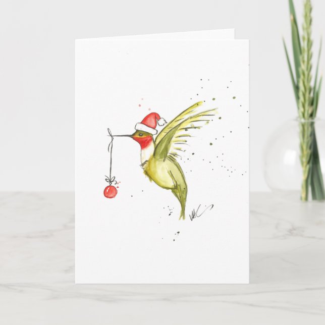 Hummingbird Christmas Card (Front)