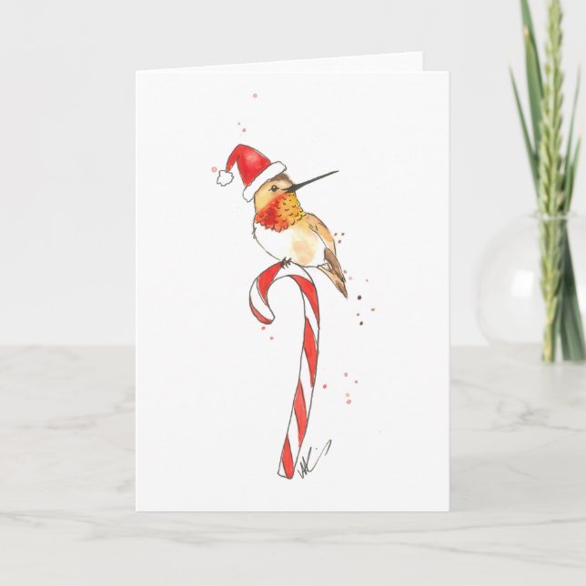Hummingbird Christmas Card (Front)