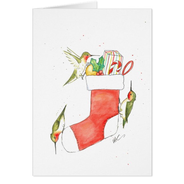Hummingbird Christmas Card (Front)