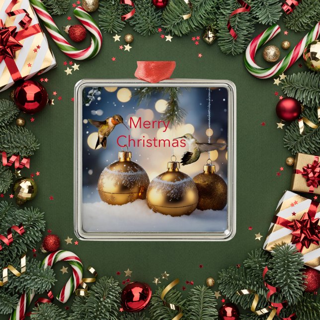 Hummingbird Christmas Card Metal Tree Decoration (Creator Uploaded)
