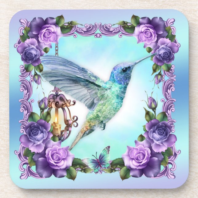 Hummingbird coasters with cork back - set of 6 (Front)