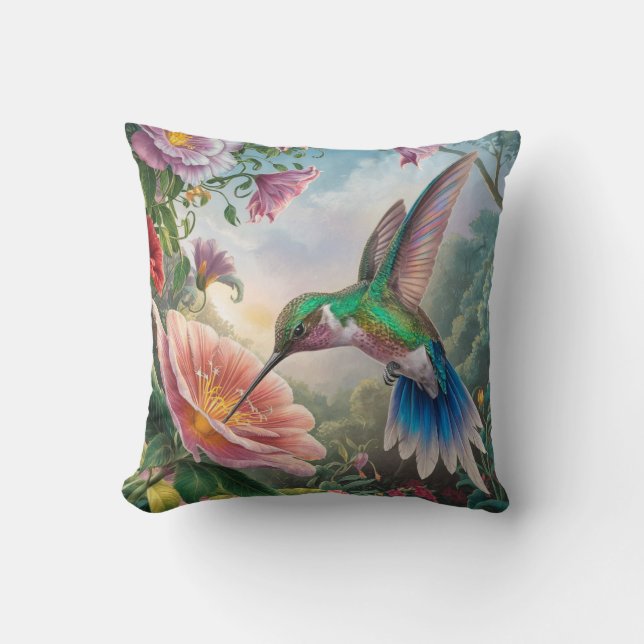 Hummingbird Collects Nectar Cushion (Front)