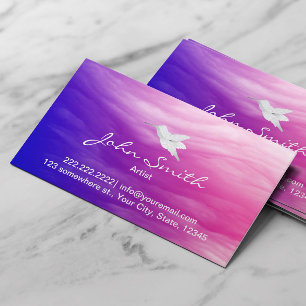 Hummingbird & Colourful Clouds Artist Business Car Business Card