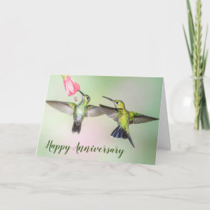 Hummingbird Couple Happy Anniversary Personalized Card