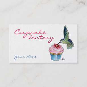 Hummingbird Cupcake Custom Business Card