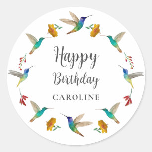Hummingbird Custom Birthday Sticker