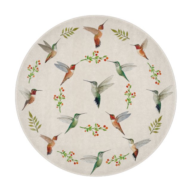Hummingbird  cutting board (Front)