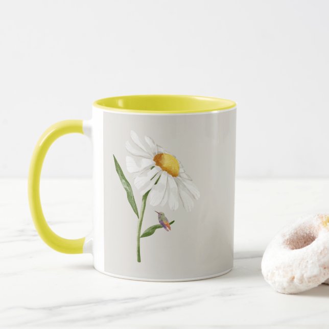 Hummingbird & Daisy Mug (With Donut)