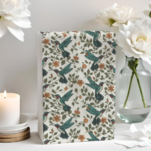 Hummingbird Decoupage Orange Floral Vintage White Tissue Paper