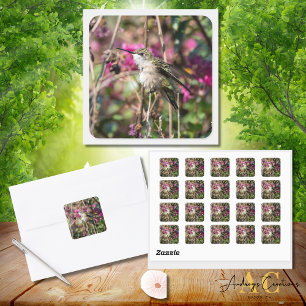 Hummingbird Design #8401 Square Sticker